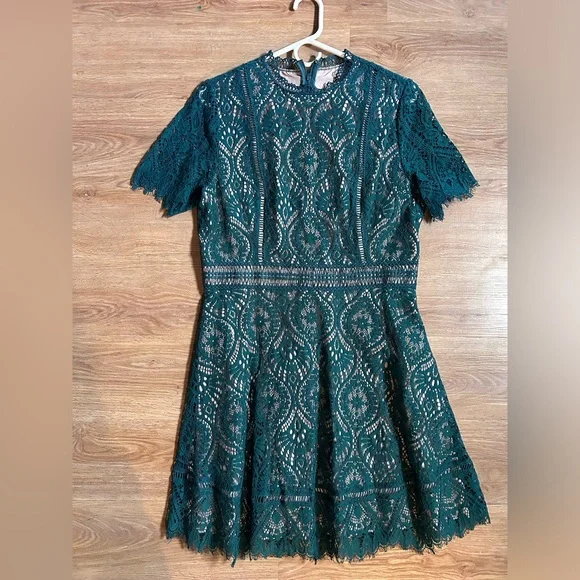 chinese dress ladies Sheila Green Eyelet Short Dress main image 1